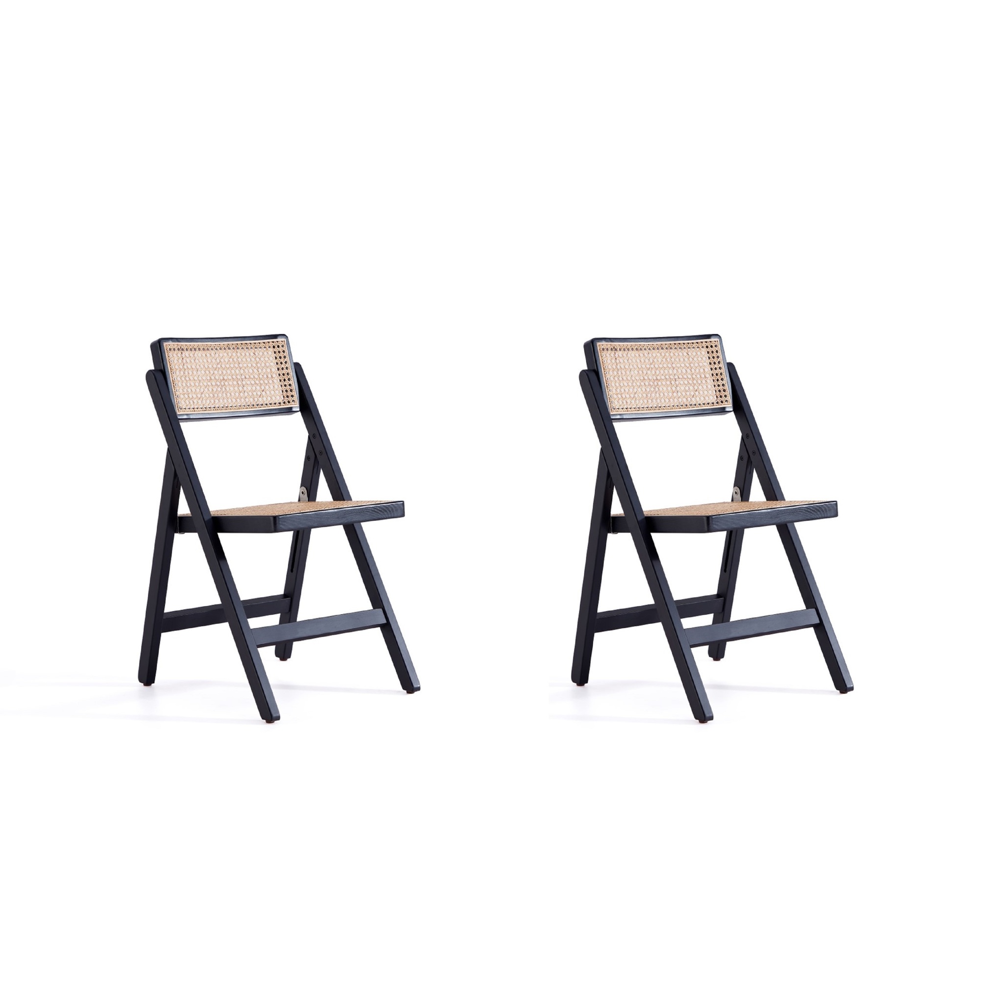 Manhattan Comfort, Pullman Chair in Black and Cane 2-Set, Primary Color Black, Included (qty.) 2 Model# DCCA08